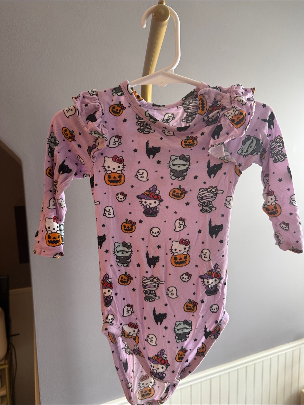 Posh Peanut Halloween Hello Kitty Ruffle One-Piece Bodysuit